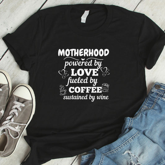 Motherhood Powered By Love Fueled By Coffee Sustained By Wine - LUXEELLESHOP