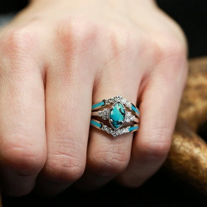 Gorgeous Turquoise 3-Piece Ring - LUXEELLESHOP