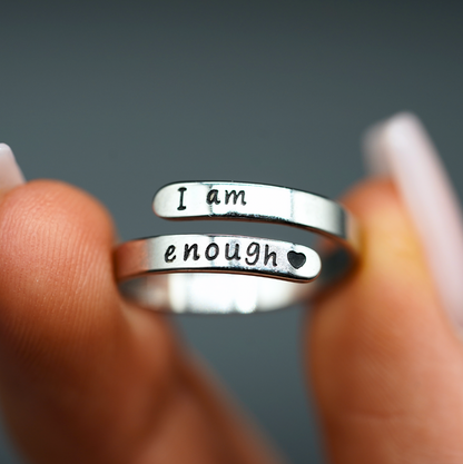 I Am Enough Stainless Steel Ring by LuxeElleShop™ - LUXEELLESHOP