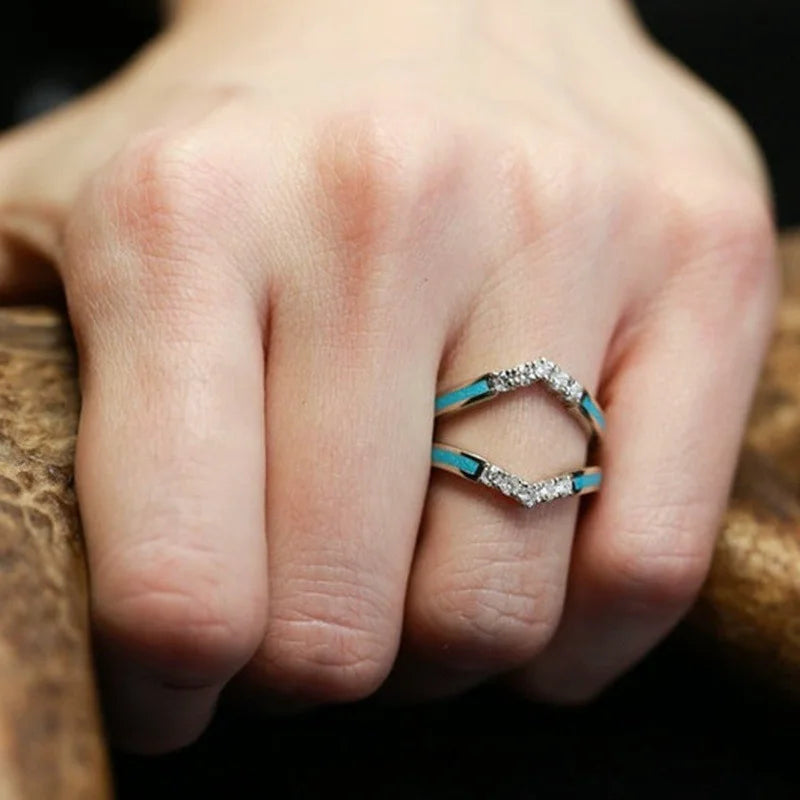 Gorgeous Turquoise 3-Piece Ring - LUXEELLESHOP