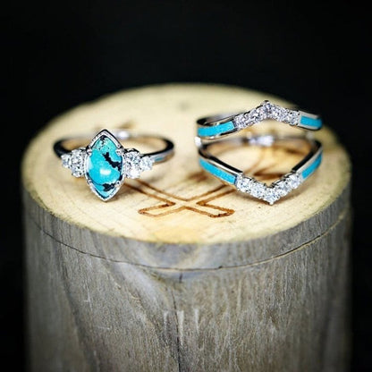 Gorgeous Turquoise 3-Piece Ring - LUXEELLESHOP