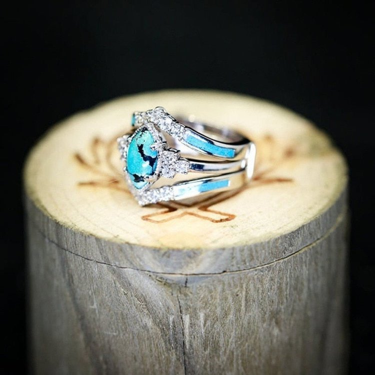 Gorgeous Turquoise 3-Piece Ring - LUXEELLESHOP